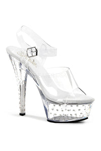 Pleaser STARDUST-608 Platform Sandal in Clear Vinyl from SexyShoes.com