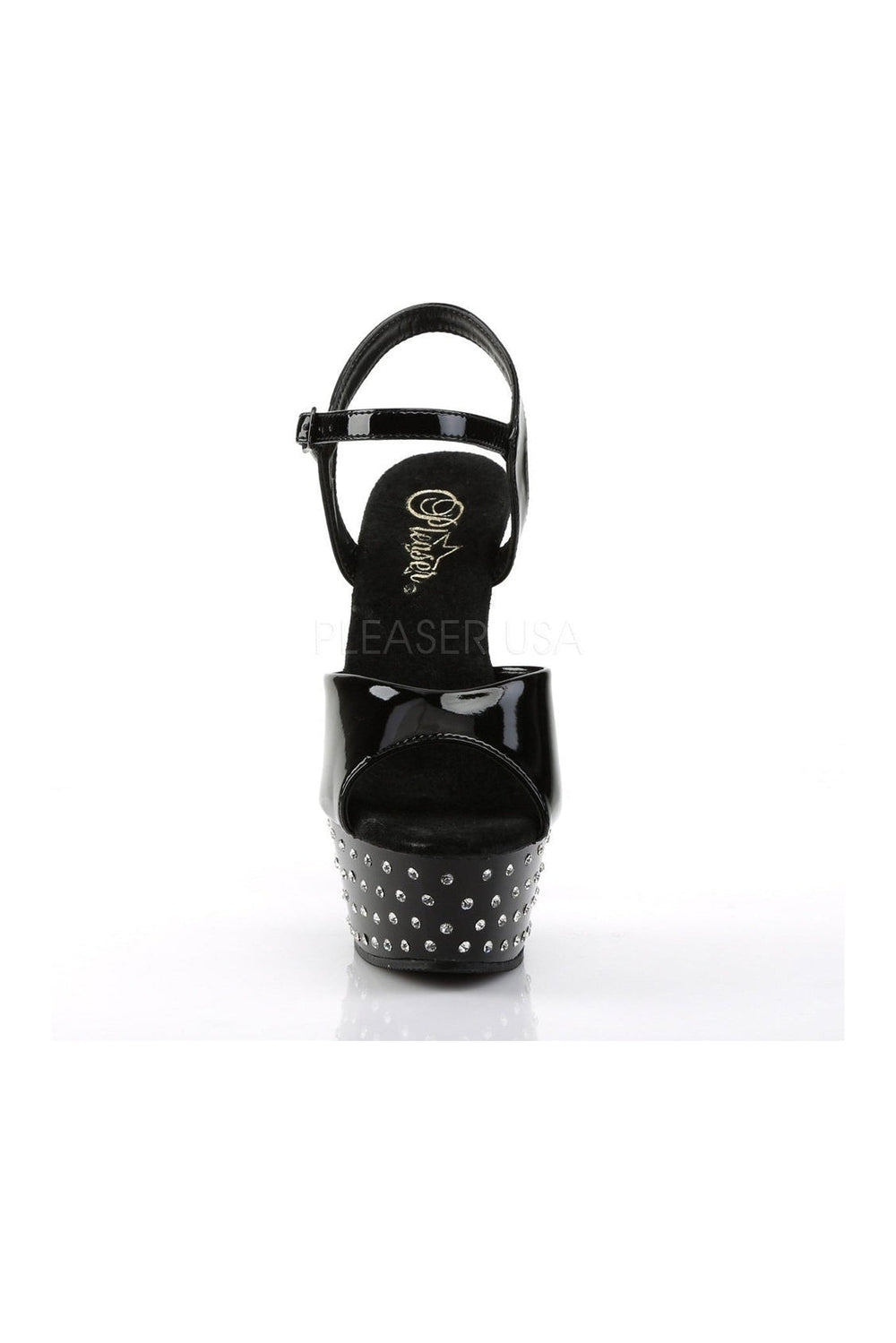 STARDUST-609 Platform Sandal | Black Patent-Pleaser-Sandals-SEXYSHOES.COM