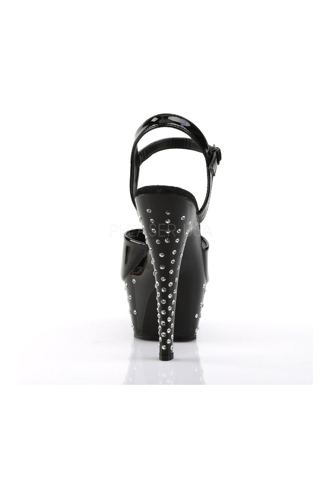 Pleaser STARDUST-609 Platform Sandal in Black Patent