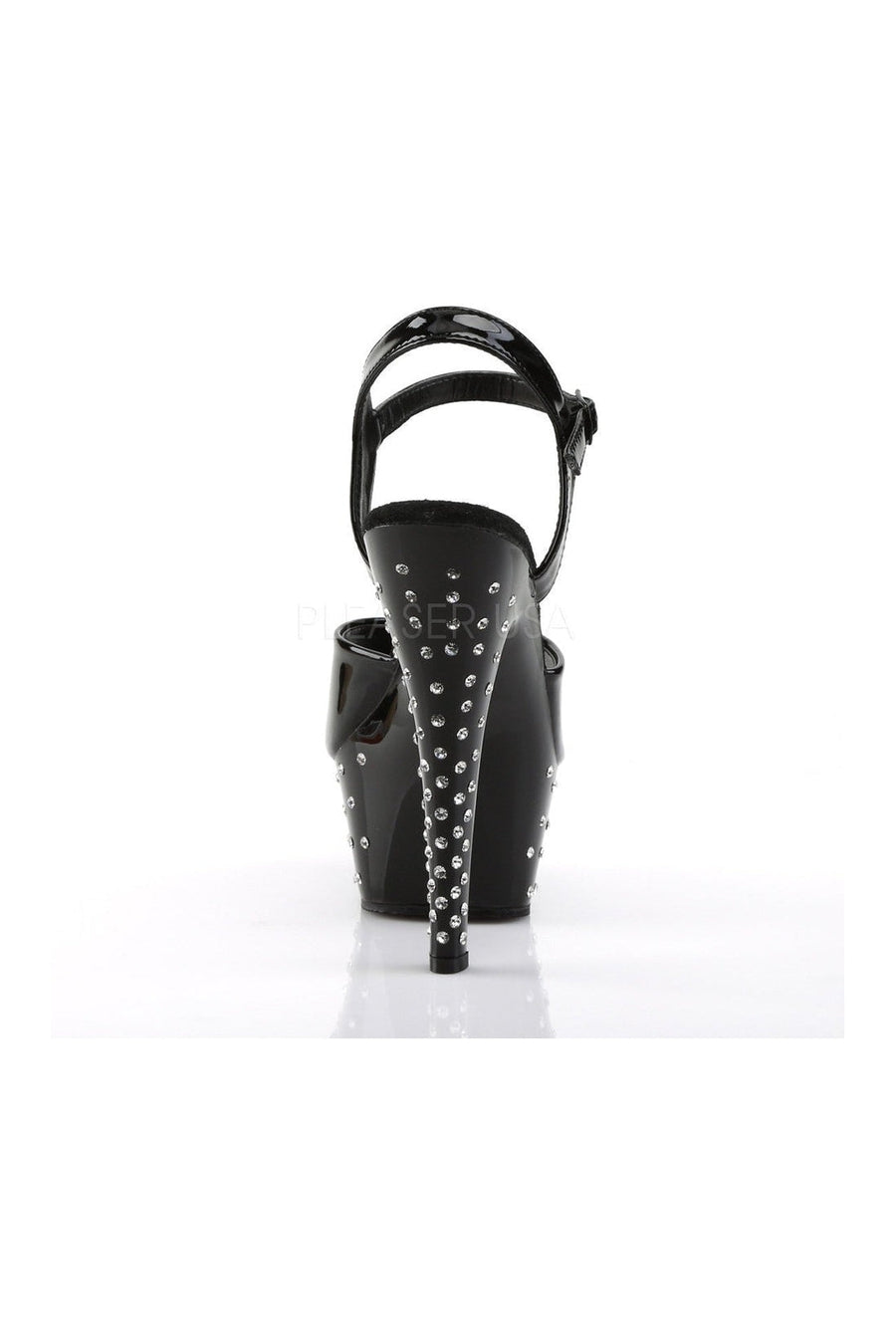 Pleaser STARDUST-609 Platform Sandal in Black Patent