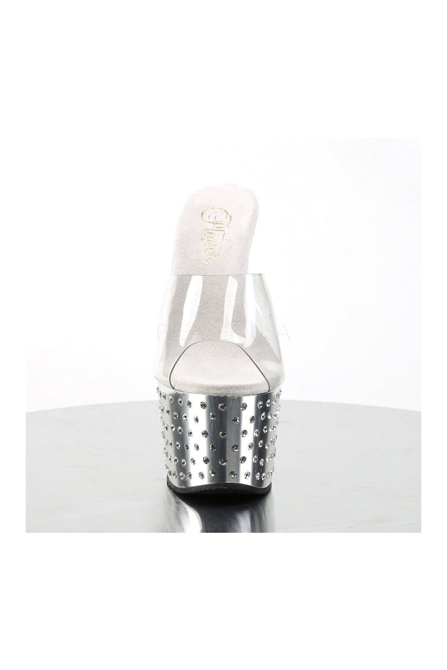 Pleaser STARDUST-701 Platform Slide in Clear Vinyl