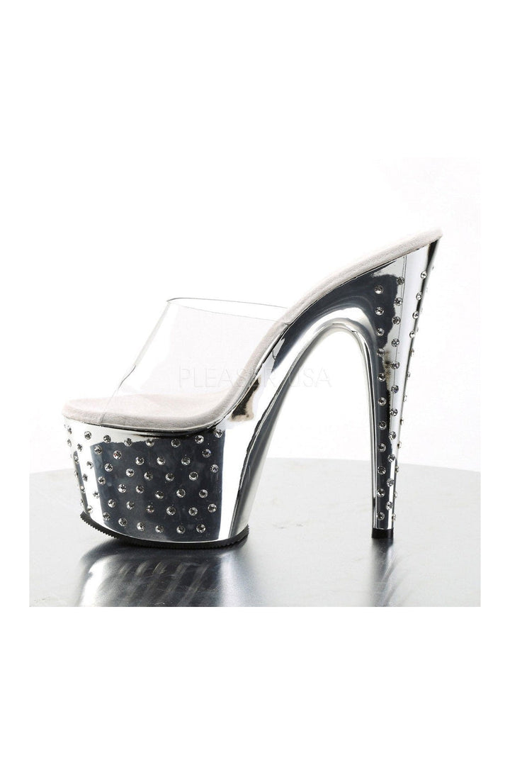 STARDUST-701 Platform Slide | Clear Vinyl-Pleaser-Slides-SEXYSHOES.COM