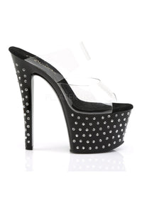 Pleaser STARDUST-702 Platform Slide in Black Vinyl