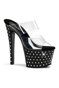 Pleaser STARDUST-702 Platform Slide in Black Vinyl from SexyShoes.com