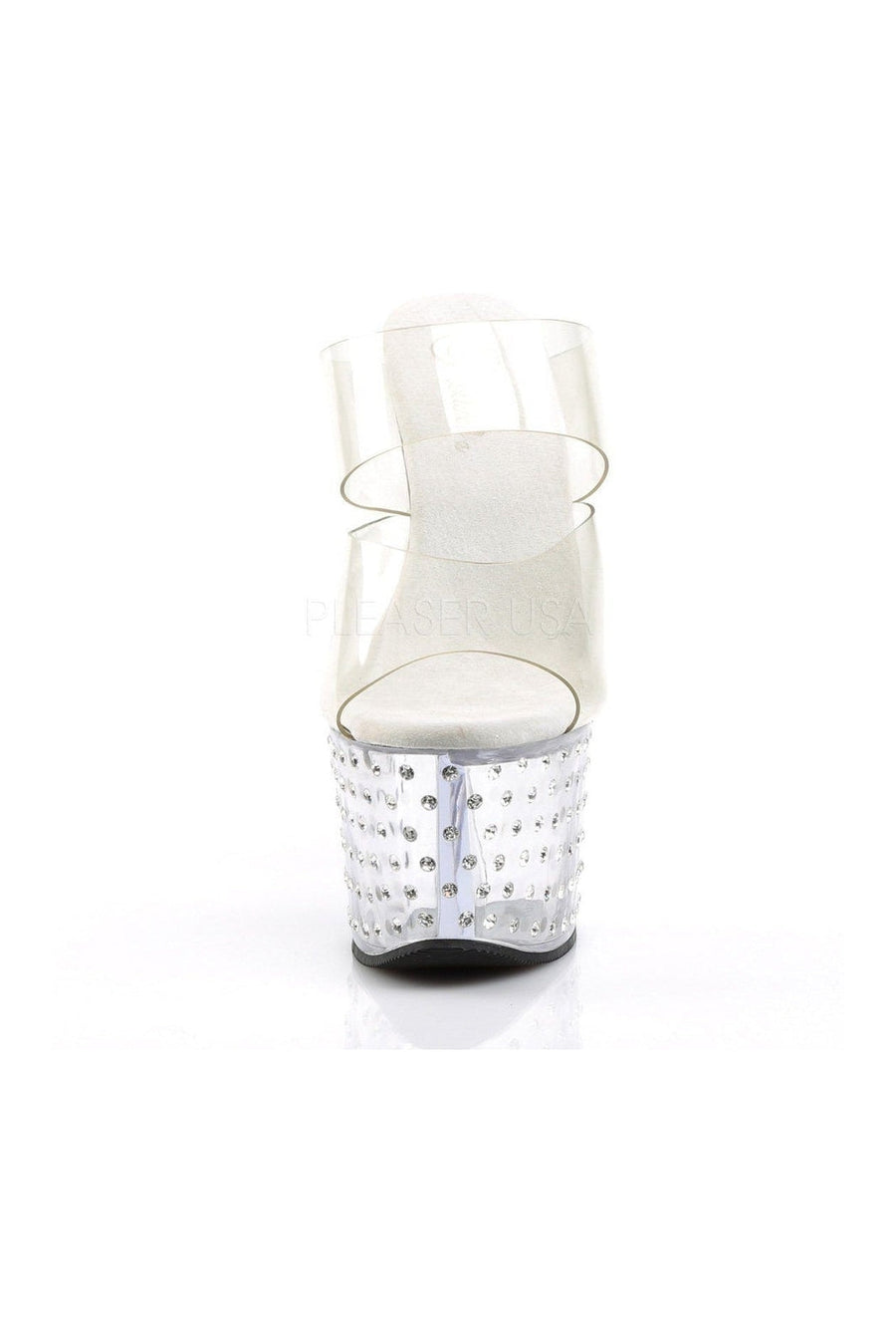 Pleaser STARDUST-702 Platform Slide in Clear Vinyl