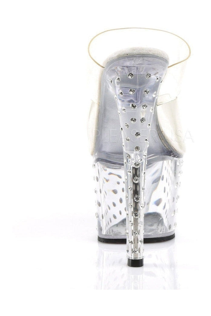 Pleaser STARDUST-702 Platform Slide in Clear Vinyl