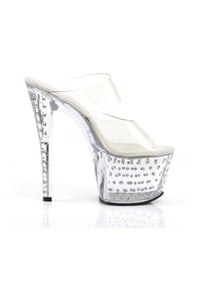 Pleaser STARDUST-702 Platform Slide in Clear Vinyl