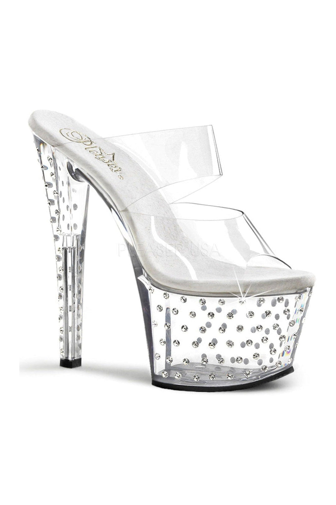 Pleaser Clear Slides Platform Stripper Shoes | Buy at Sexyshoes.com