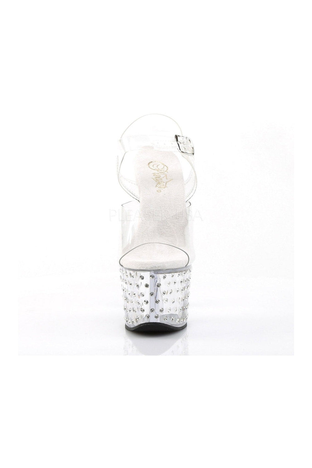 STARDUST-708 Platform Sandal | Clear Vinyl-Pleaser-Sandals-SEXYSHOES.COM