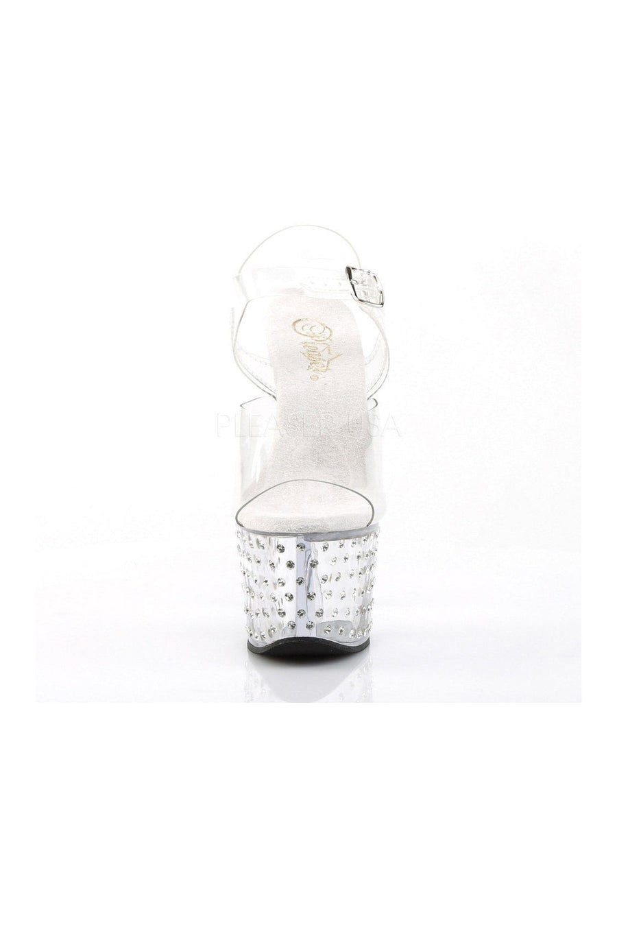 Pleaser STARDUST-708 Platform Sandal in Clear Vinyl