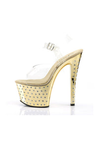 Pleaser STARDUST-708 Platform Sandal in Clear Vinyl