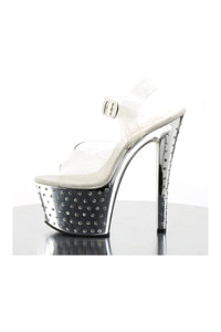 Pleaser STARDUST-708 Platform Sandal in Clear Vinyl