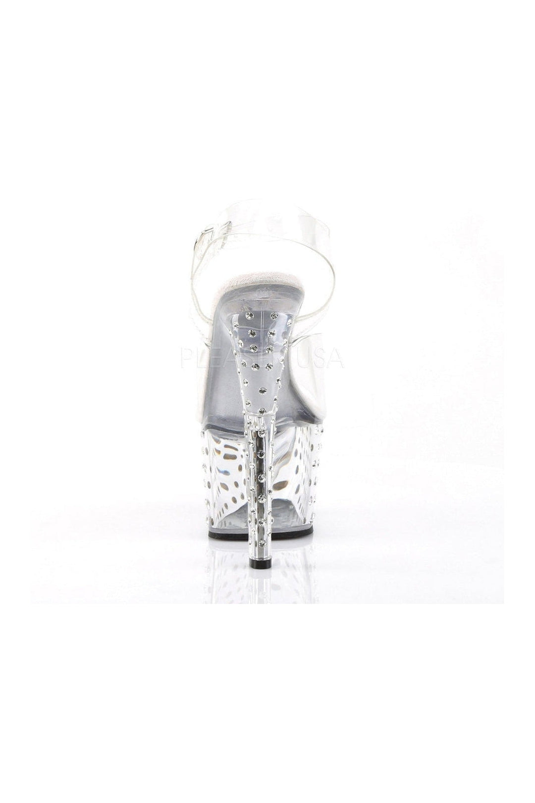 Pleaser STARDUST-708 Platform Sandal in Clear Vinyl