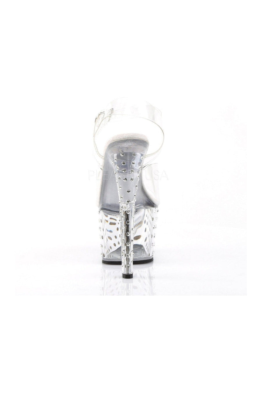 Pleaser STARDUST-708 Platform Sandal in Clear Vinyl