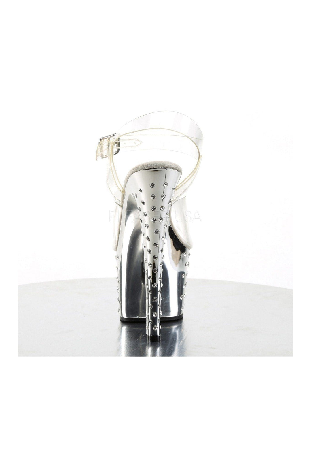 Pleaser STARDUST-708 Platform Sandal in Clear Vinyl