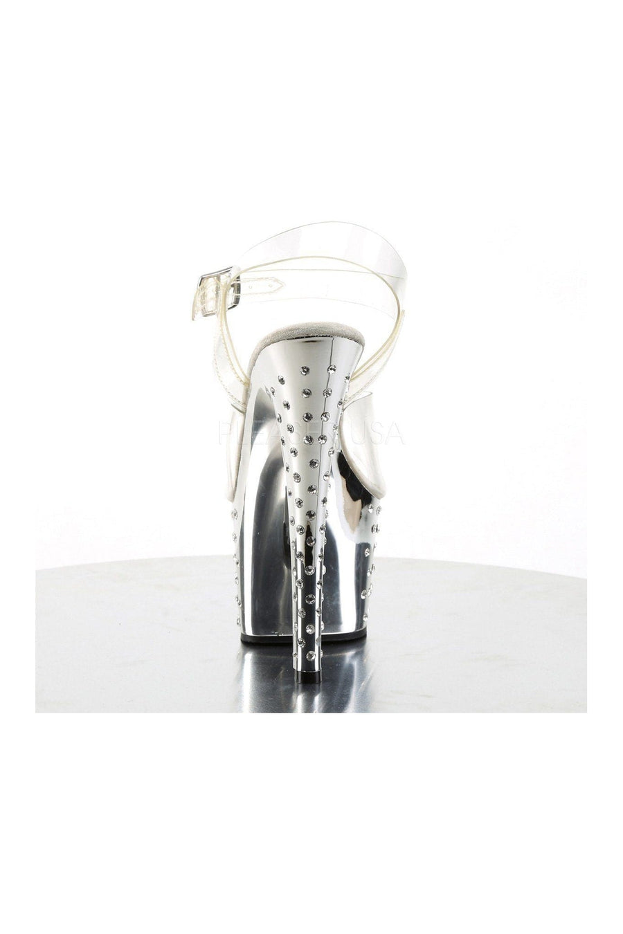 Pleaser STARDUST-708 Platform Sandal in Clear Vinyl