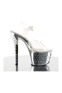 Pleaser STARDUST-708 Platform Sandal in Clear Vinyl