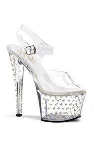 Pleaser STARDUST-708 Platform Sandal in Clear Vinyl from SexyShoes.com