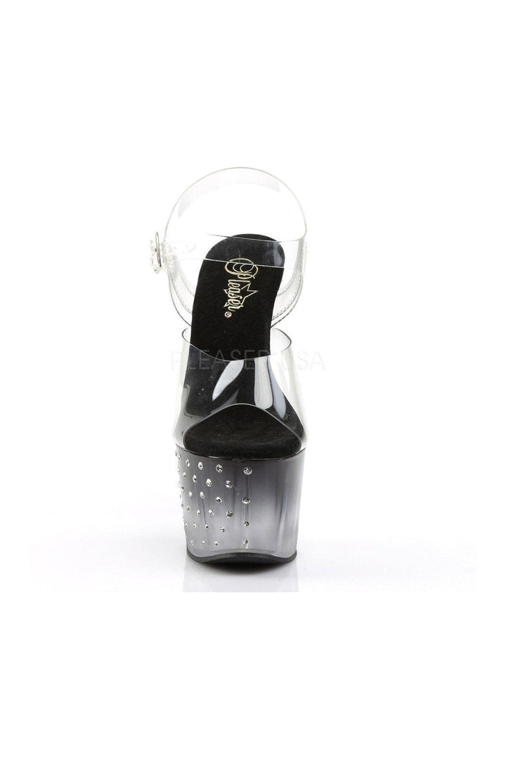 STARDUST-708T Platform Sandal  | Black Vinyl