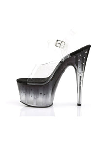 Pleaser STARDUST-708T Platform Sandal in Black Vinyl