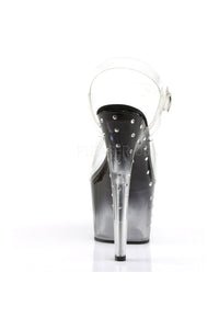 Pleaser STARDUST-708T Platform Sandal in Black Vinyl