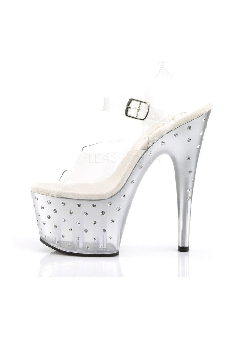 STARDUST-708T Platform Sandal | Clear Vinyl-Pleaser-Sandals-SEXYSHOES.COM