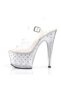 Pleaser STARDUST-708T Platform Sandal in Clear Vinyl