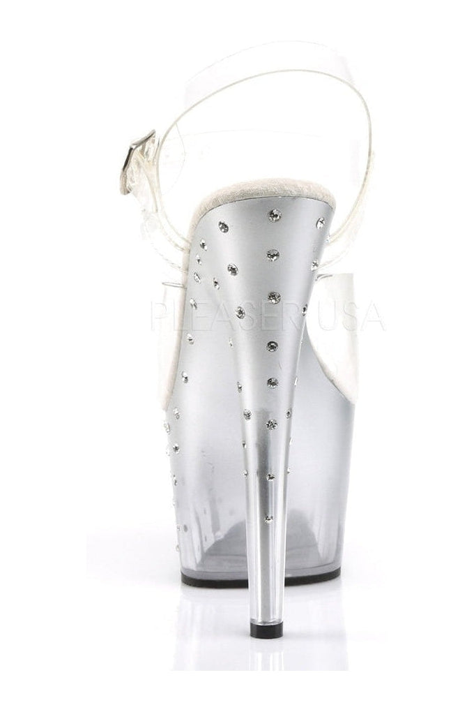 STARDUST-708T Platform Sandal | Clear Vinyl-Pleaser-Sandals-SEXYSHOES.COM
