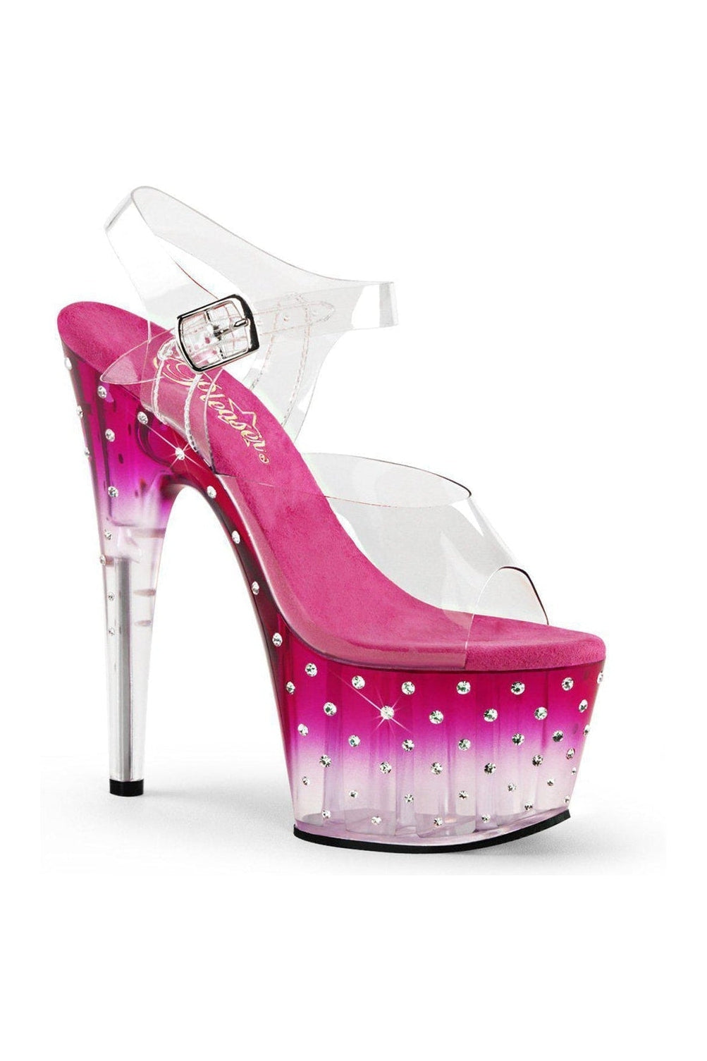 Pleaser STARDUST-708T Sandal in Clear Vinyl from SexyShoes.com
