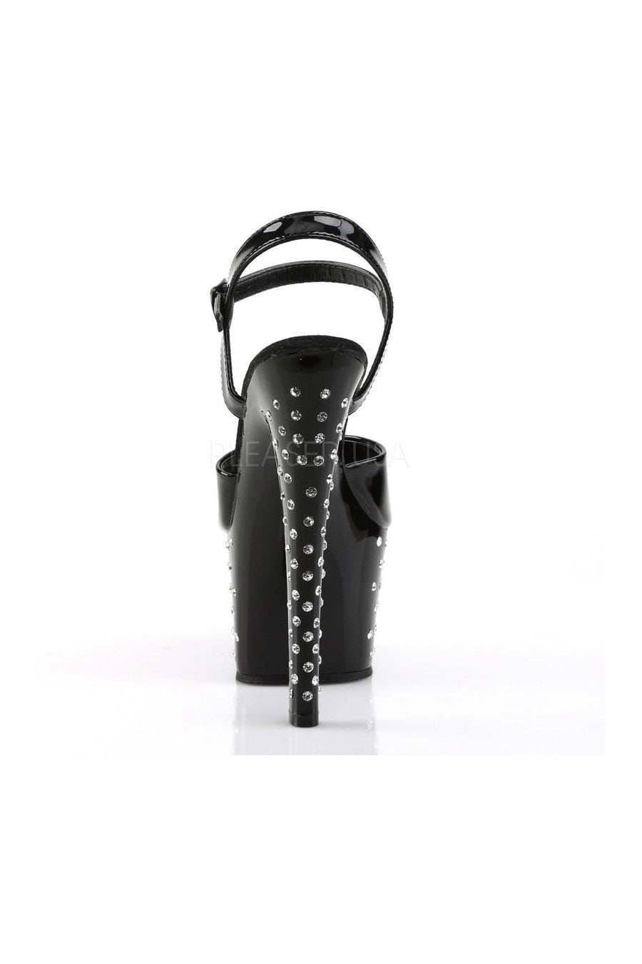 Pleaser STARDUST-709 Platform Sandal in Black Patent