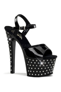 Pleaser STARDUST-709 Platform Sandal in Black Patent from SexyShoes.com