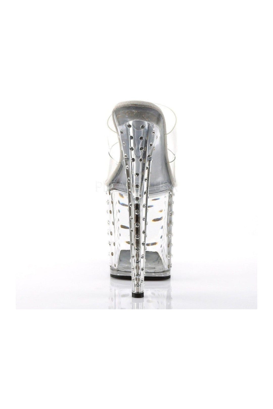 Pleaser STARDUST-802 Platform Slide in Clear Vinyl