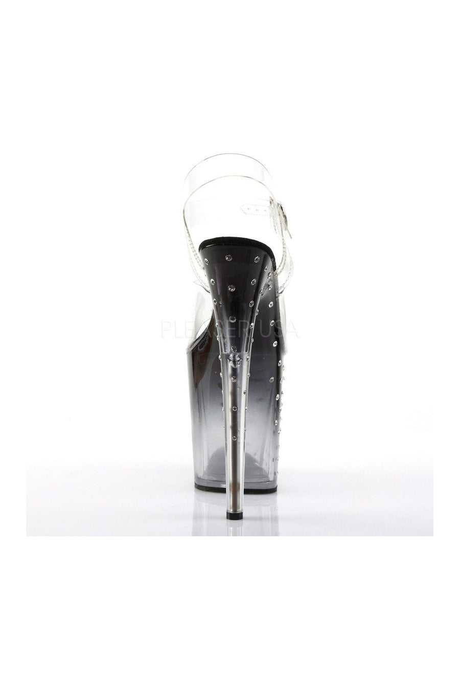 Pleaser STARDUST-808T Platform Sandal in Black Vinyl