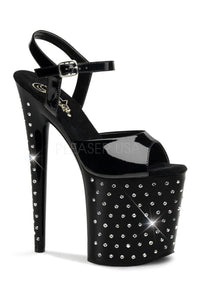 Pleaser STARDUST-809 Platform Sandal in Black Patent from SexyShoes.com