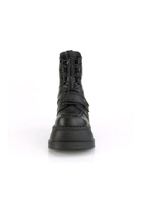 Demonia STOMP-13 Ankle Boot in Black Faux Leather