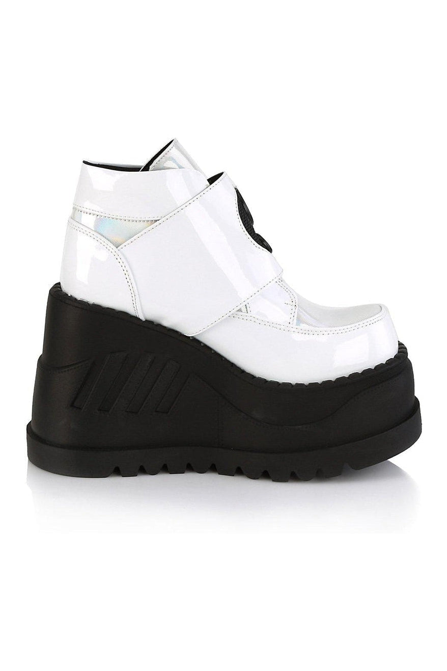 STOMP-15 Ankle Boot | White Patent-Ankle Boots-Demonia-SEXYSHOES.COM