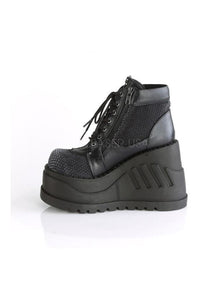 Demonia STOMP-18  Platform Boot in Black Faux Leather