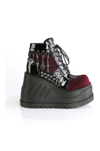 Demonia STOMP-18  Platform Boot in Black Faux Leather