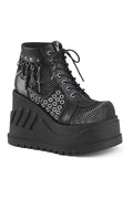 STOMP-18 Demonia Platform Boot | Black Faux Leather