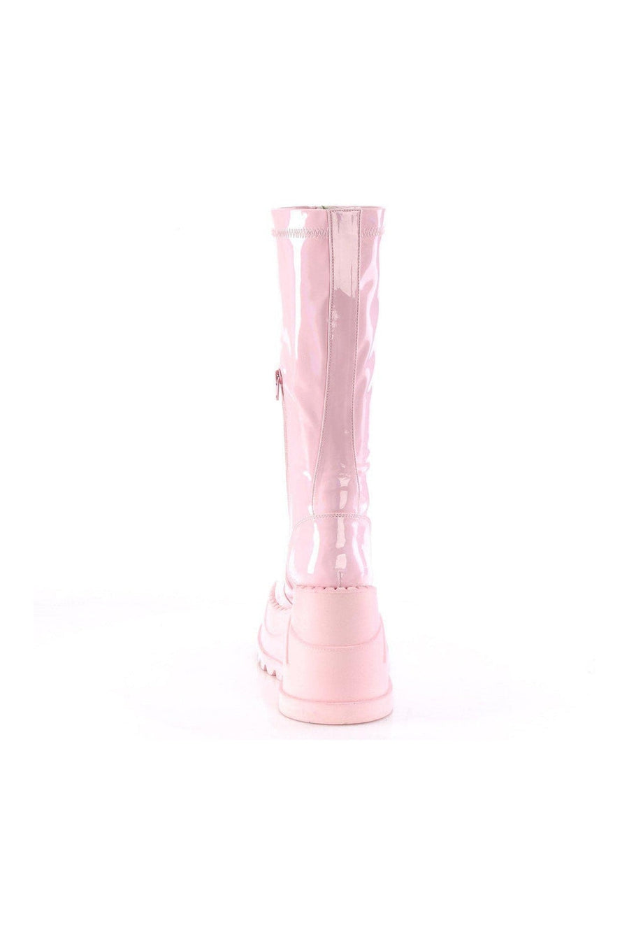 Demonia STOMP-200 Knee Boot in Hologram Patent