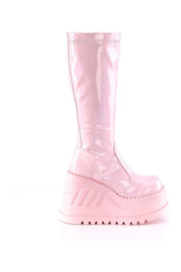 Demonia STOMP-200 Knee Boot in Hologram Patent