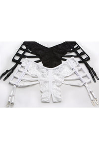 Shirley of Hollywood Stretch Lace And Elastic, Strappy Open Front in Red  from SexyShoes.com