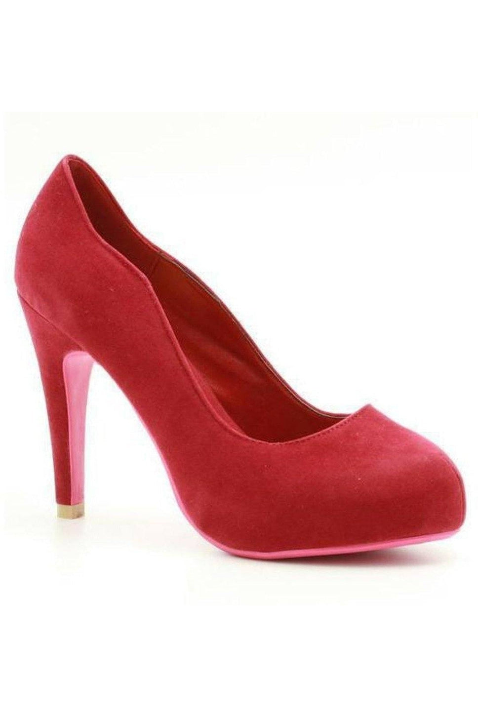 Suede Baby Doll-Red-Sexyshoes Brand-Red-Pumps-SEXYSHOES.COM