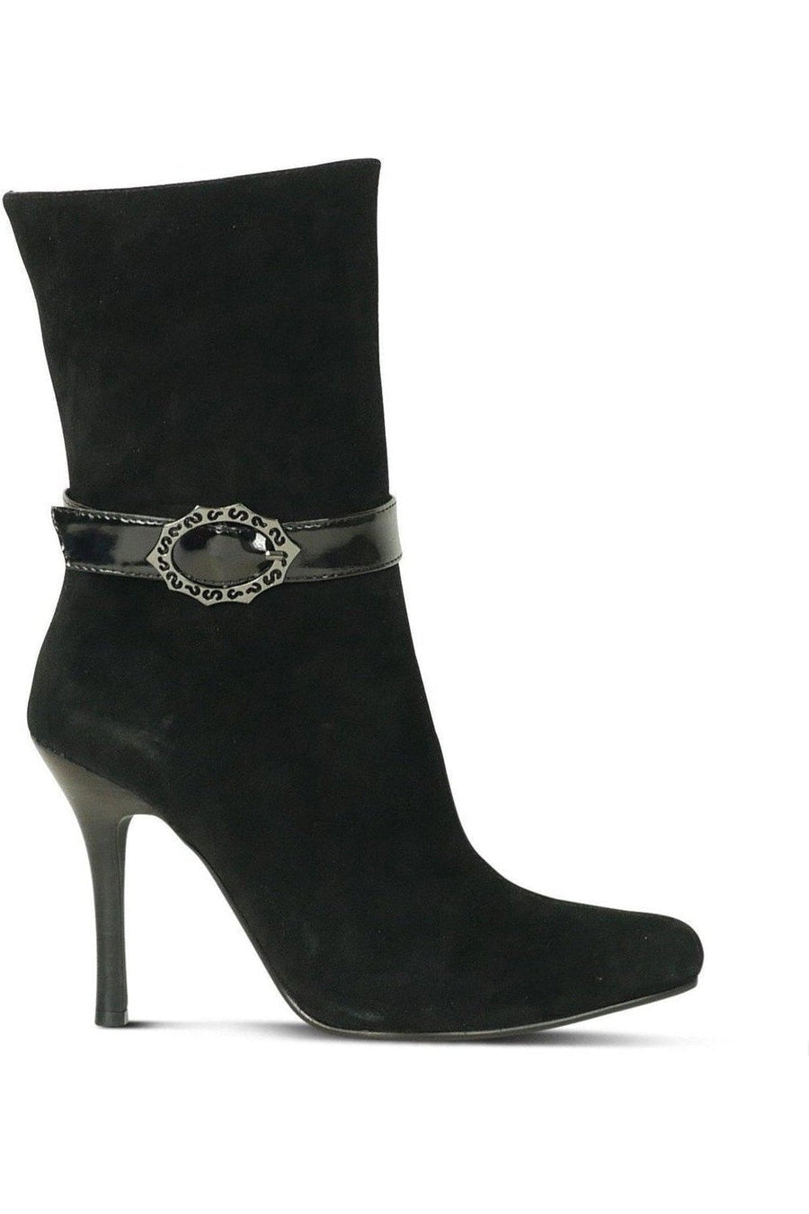 Sexyshoes Brand Suede Boot Stacked Heel Black in Black Genuine Leather