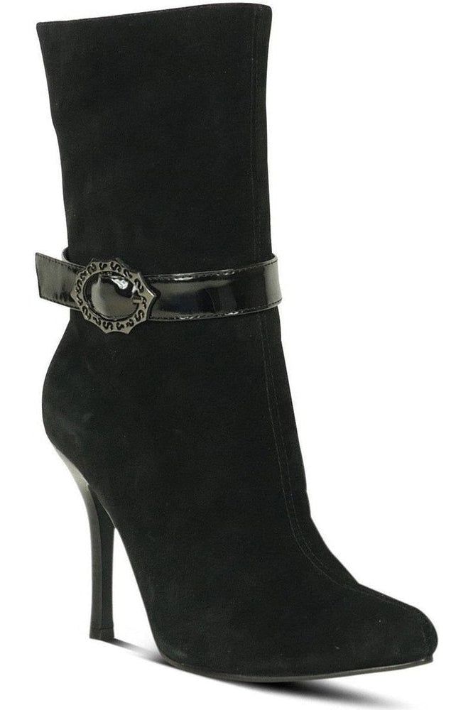 Suede Boot Stacked Heel-Black-Sexyshoes Brand-Black-Ankle Boots-SEXYSHOES.COM
