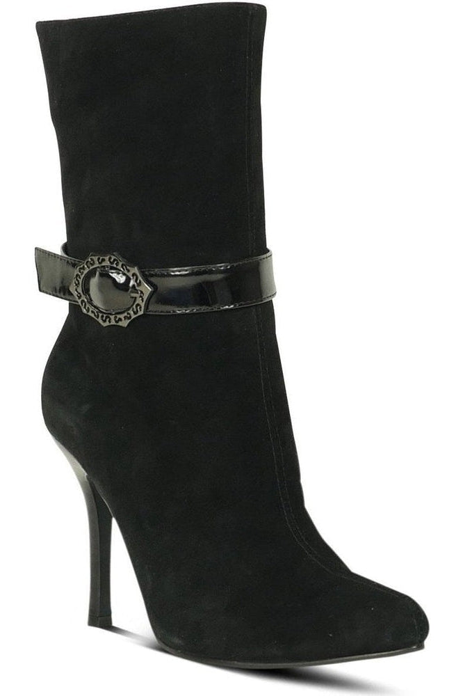 Suede Boot Stacked Heel-Black-Sexyshoes Brand-BLACK-Ankle Boots-SEXYSHOES.COM