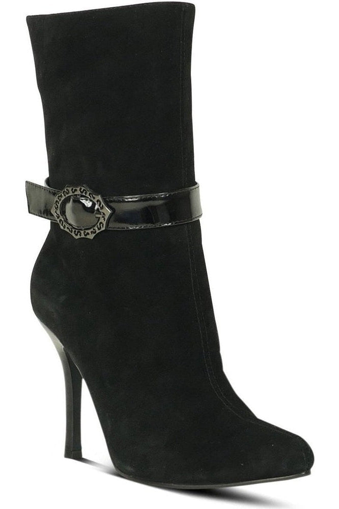 Sexyshoes Brand Suede Boot Stacked Heel Black in Black Genuine Leather from SexyShoes.com