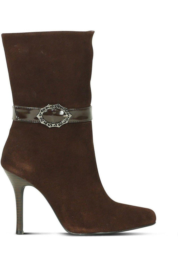 Suede Boot Stacked Heel-Brown-Sexyshoes Brand-Ankle Boots-SEXYSHOES.COM