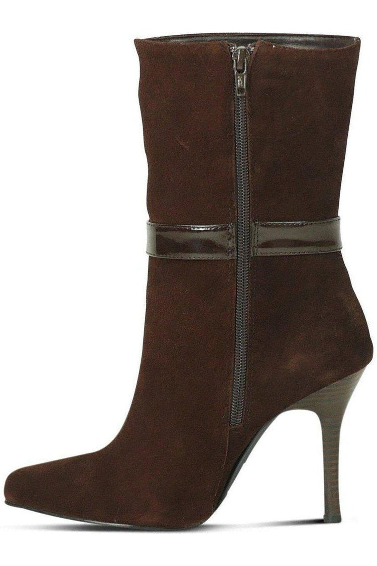 Sexyshoes Brand Suede Boot Stacked Heel Brown in Brown Genuine Leather