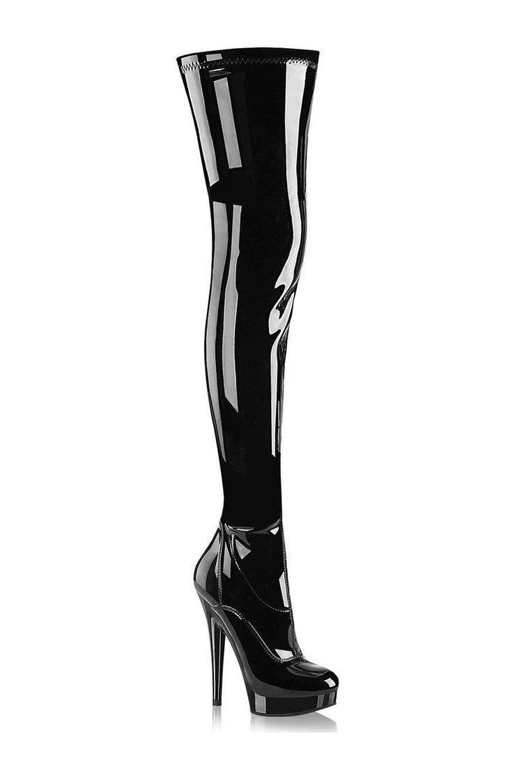 Fabulicious SULTRY-4000 Thigh Boot in Black Patent from SexyShoes.com
